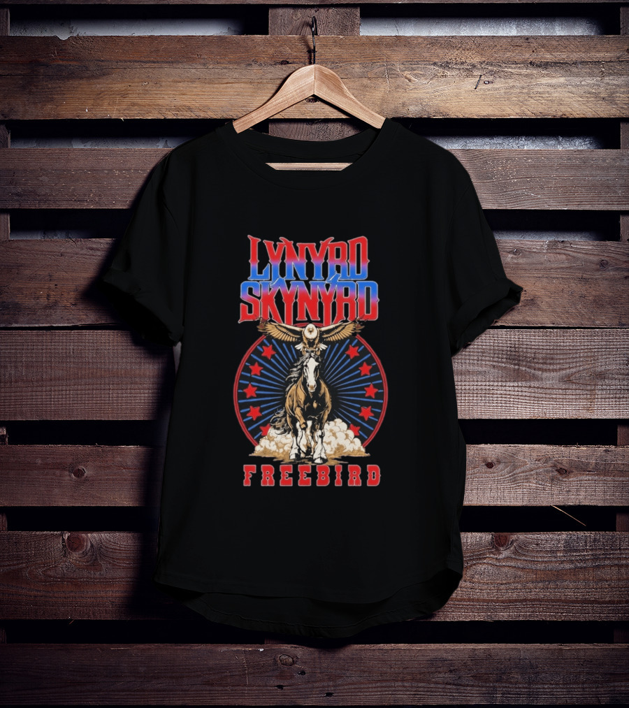 Lynyrd Skynyrd Freebird Eagle Horse Red Stars T-Shirt