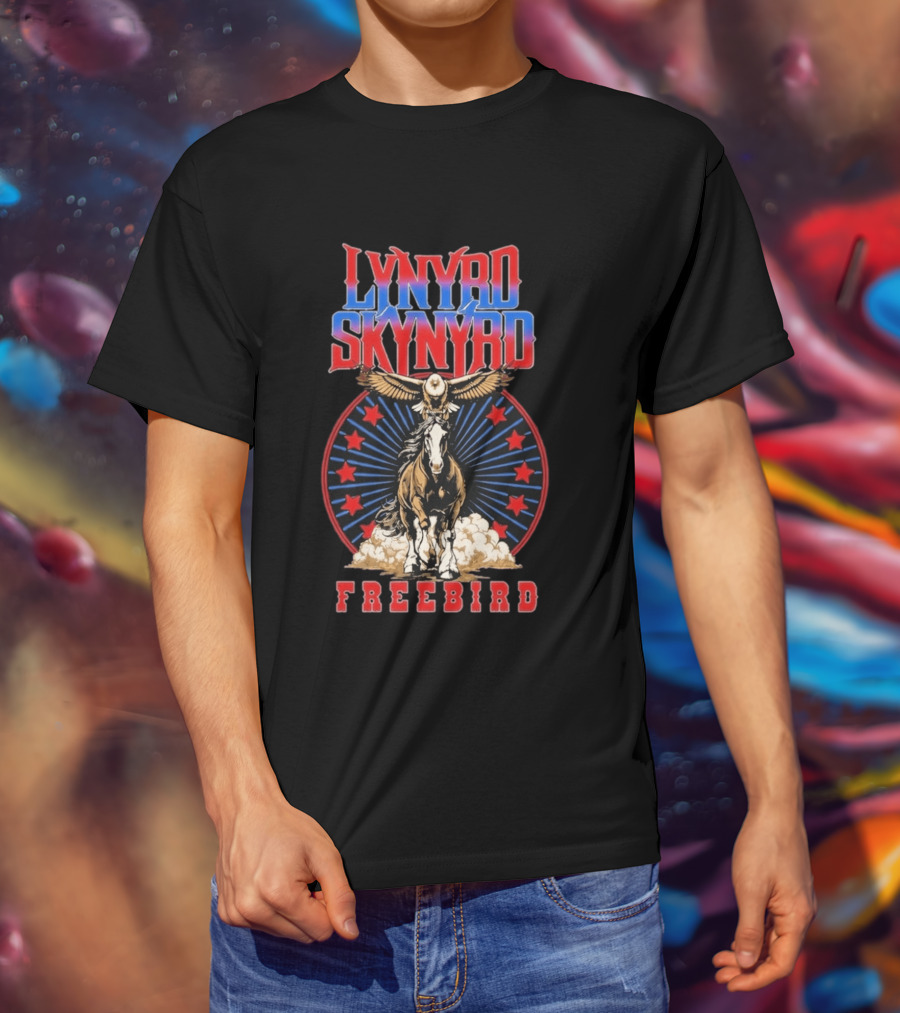 Lynyrd Skynyrd Freebird Eagle Horse Red Stars T-Shirt
