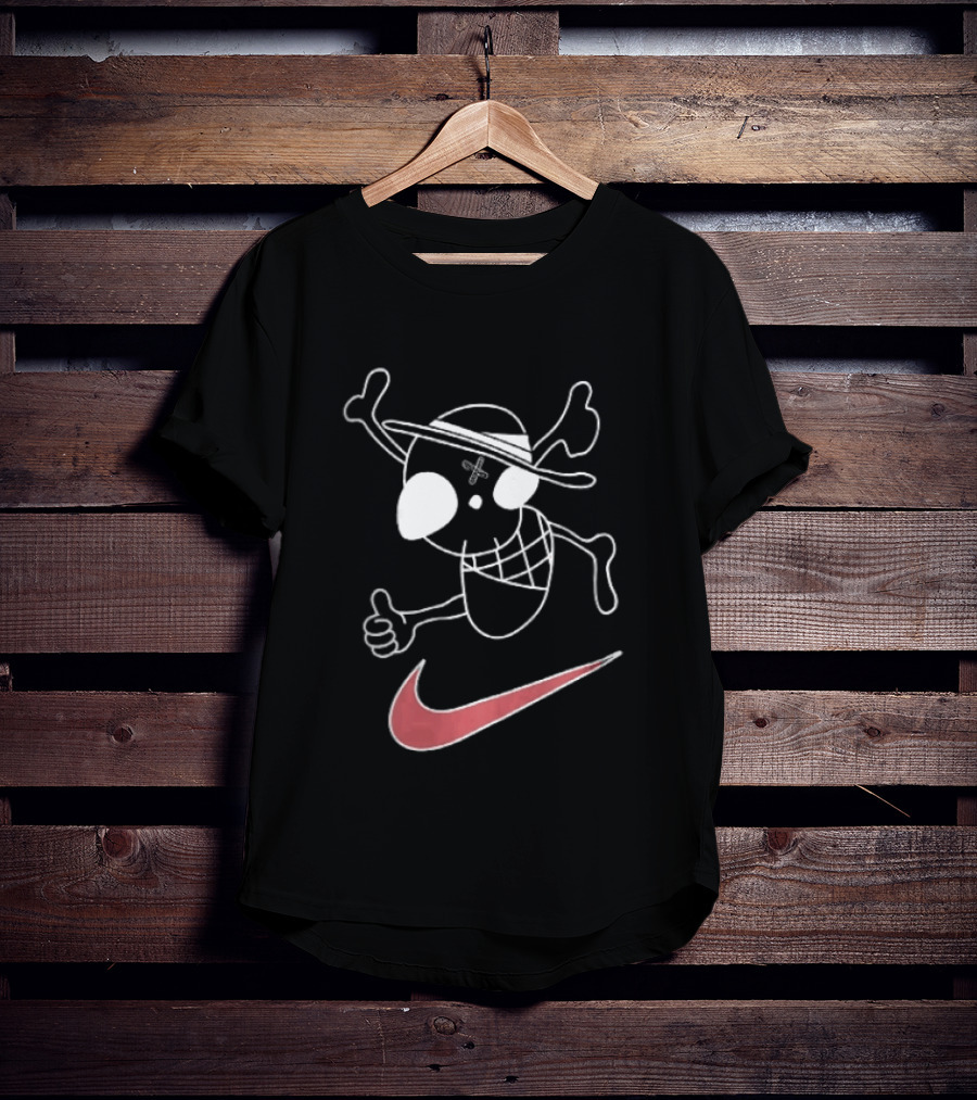 Pirate Straw Hat Skull Thumbs Up Nike T-Shirt