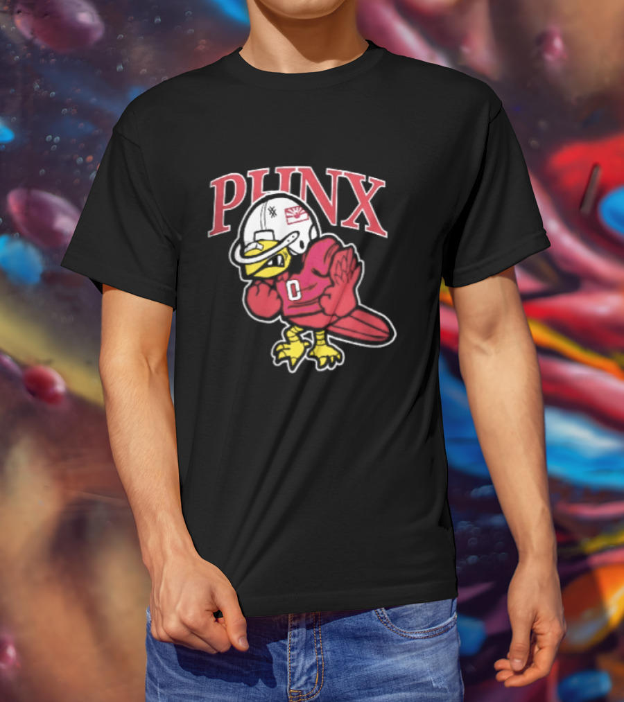 PHNX Cartoon Bird Football Helmet Jersey Arizona Cardinals T-Shirt