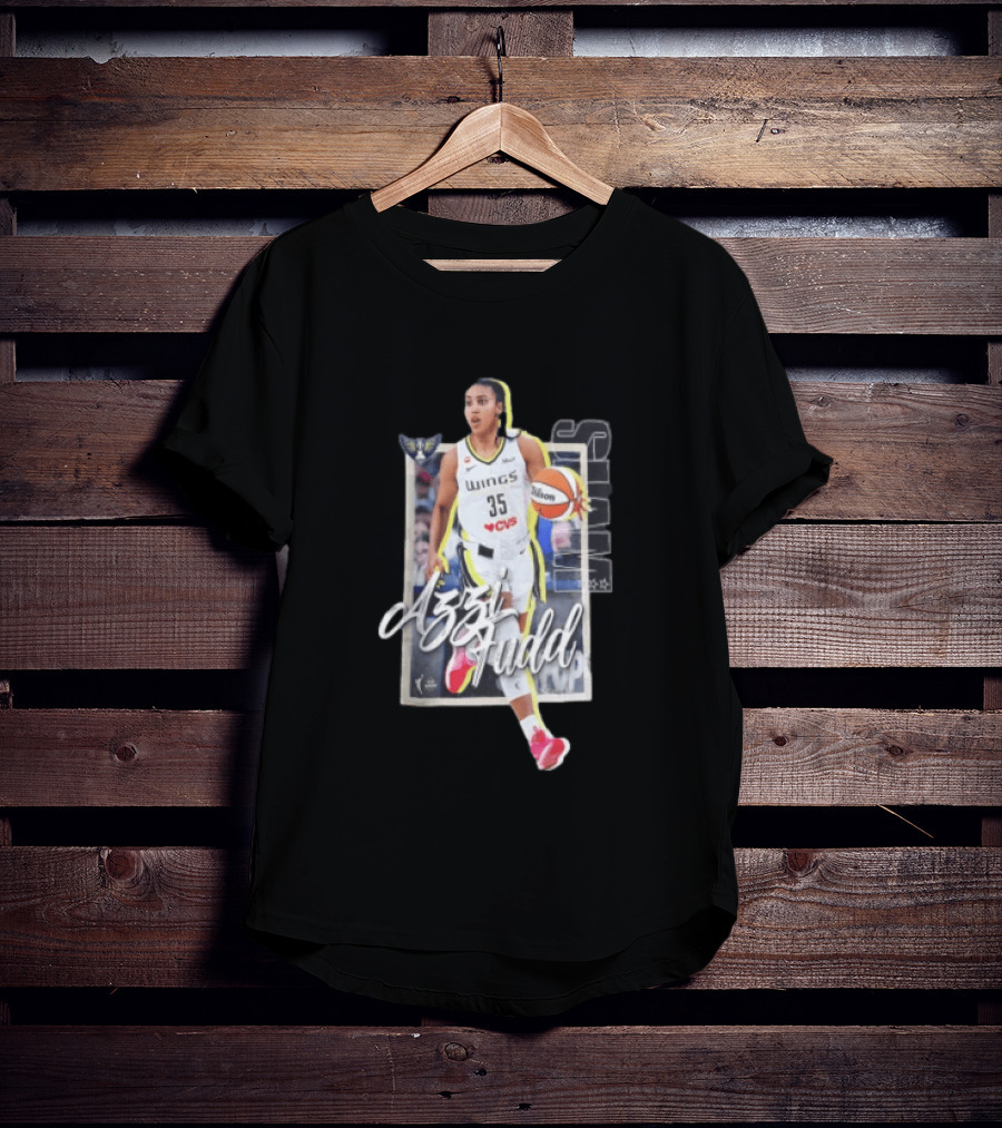 Dallas Wings Azzi Fudd 35 Basketball Player With Ball T-Shirt