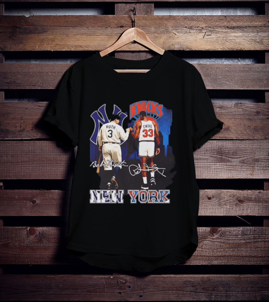New York Ruth Ewing Yankees Knicks Legends T-Shirt