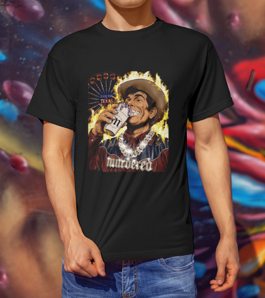 Big Tex State Fair Of Texas Ferris Wheel Fire Drinking Can Highlight T-Shirt