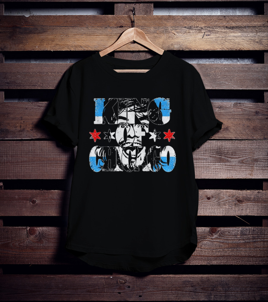 King Of Chicago Blue And Red Stars T-Shirt