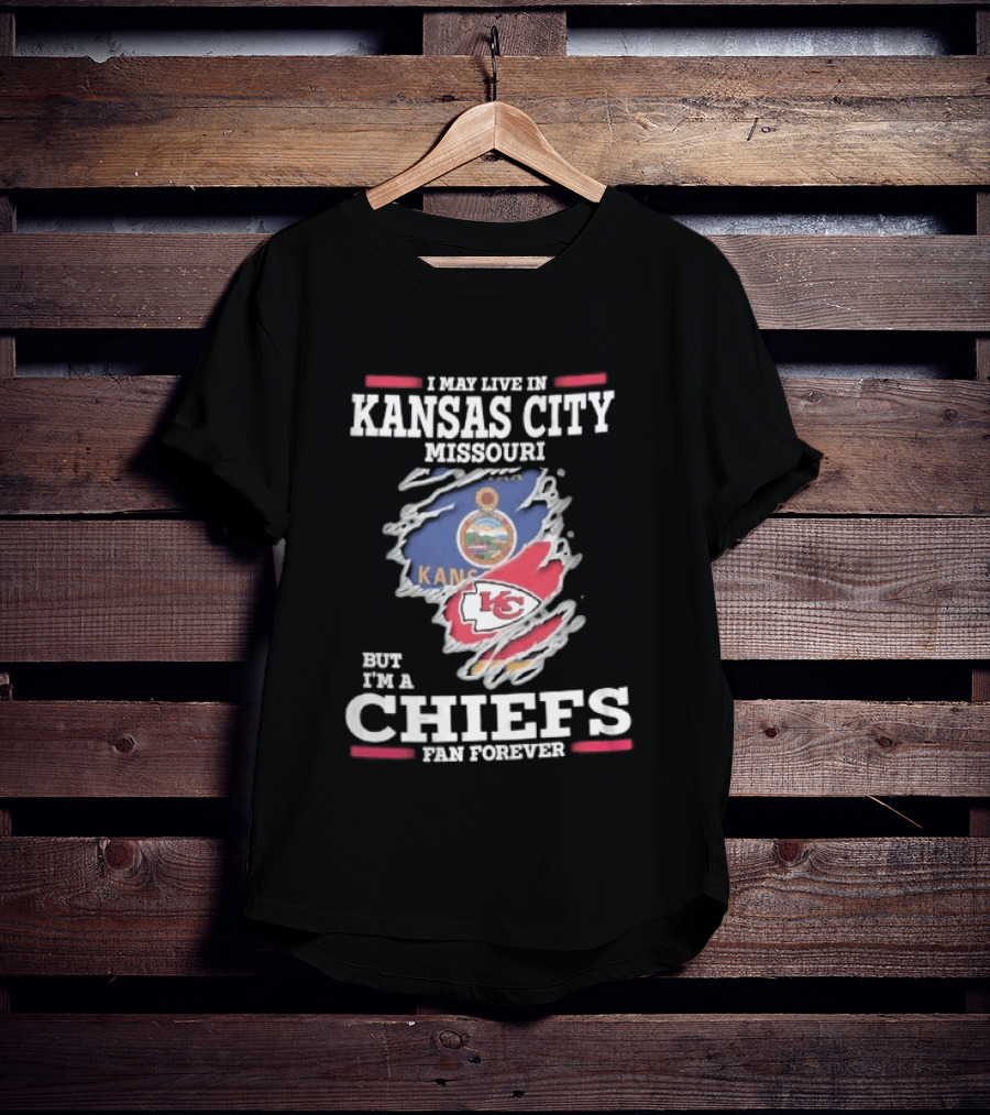 Kansas City Missouri Chiefs Fan Forever Kansas Seal Torn Skin T-Shirt
