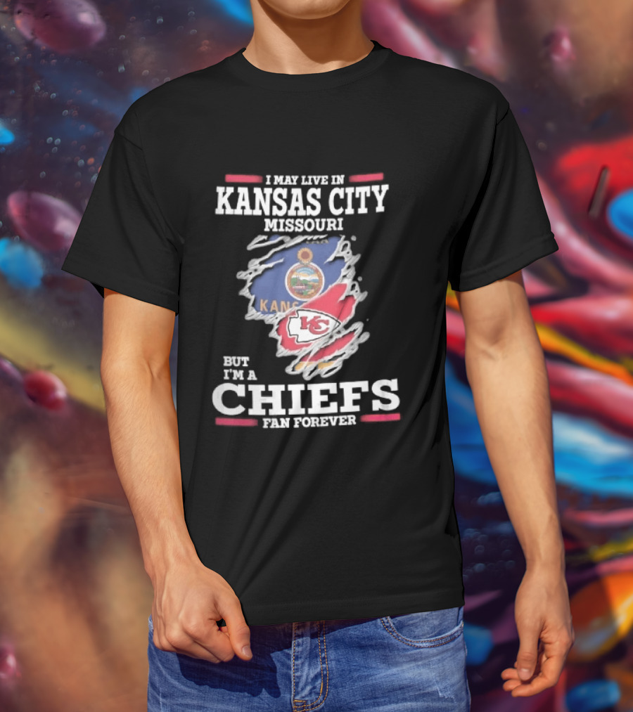 Kansas City Missouri Chiefs Fan Forever Kansas Seal Torn Skin T-Shirt