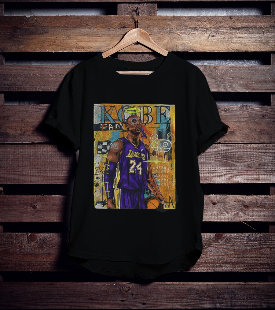 Kobe Bryant Lakers 24 Halo Peace Abstract Graffiti T-Shirt