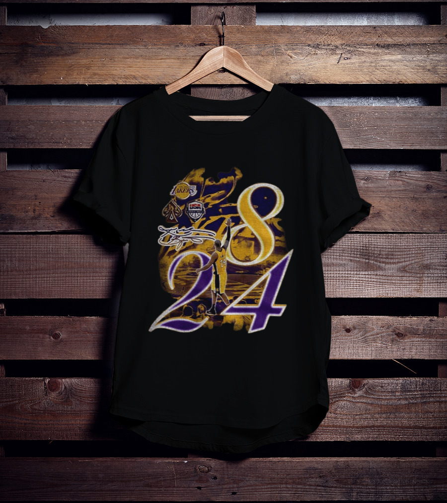 Kobe Bryant Los Angeles Lakers USA Basketball Signature 8 24 T-Shirt