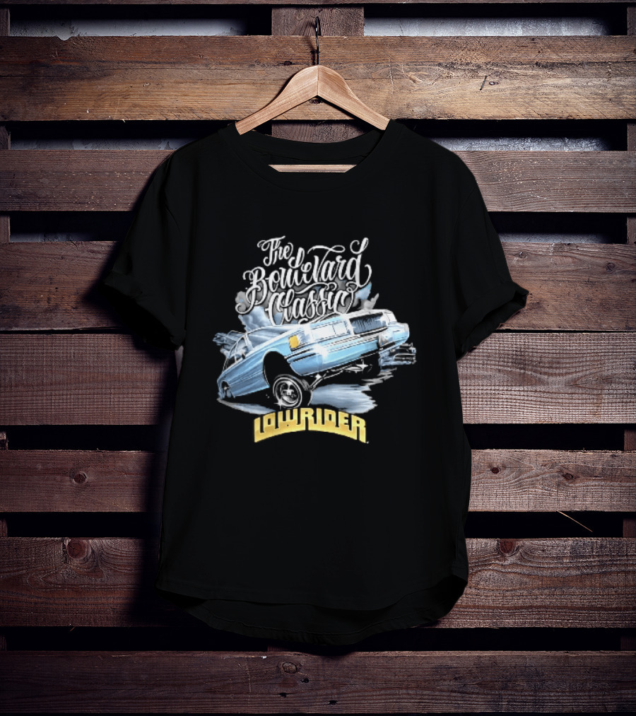 The Boulevard Classic Lowrider Lowrider Light Blue Bouncing Car Smoke T-Shirt