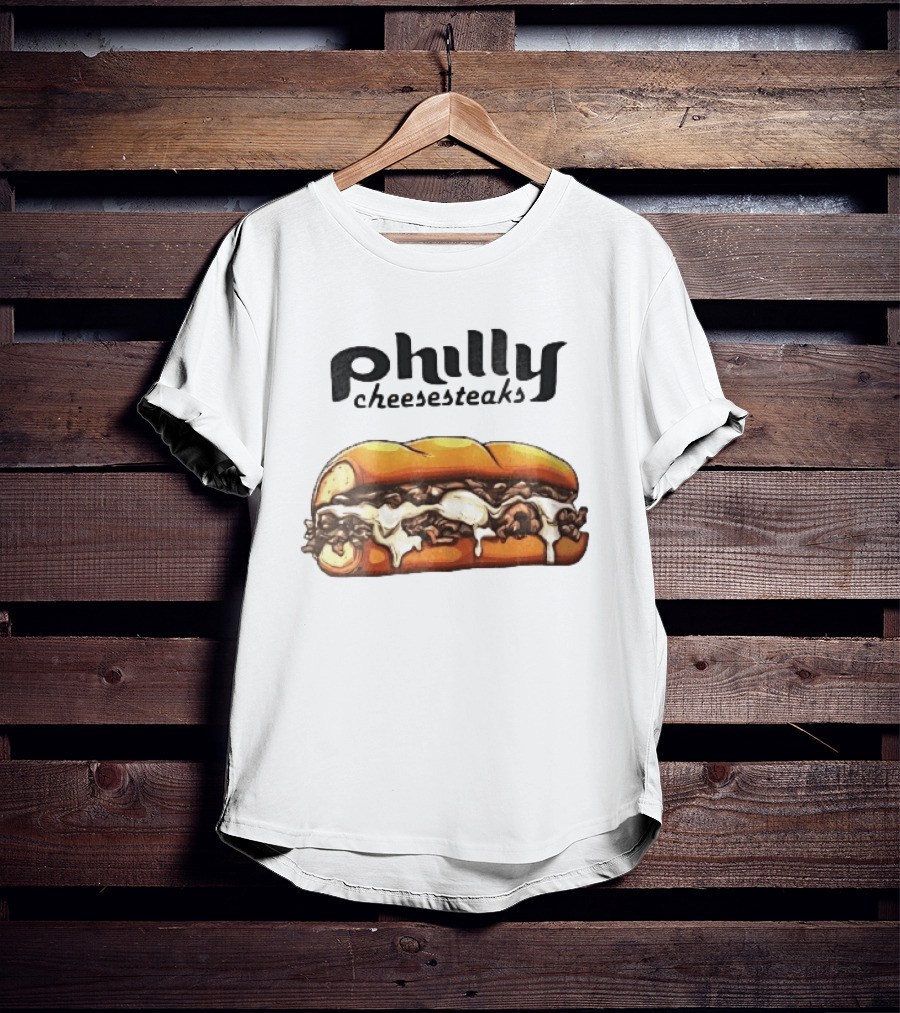 Philly Cheesesteaks Cartoon Beef Hoagie Melted Provolone Sandwich T-Shirt