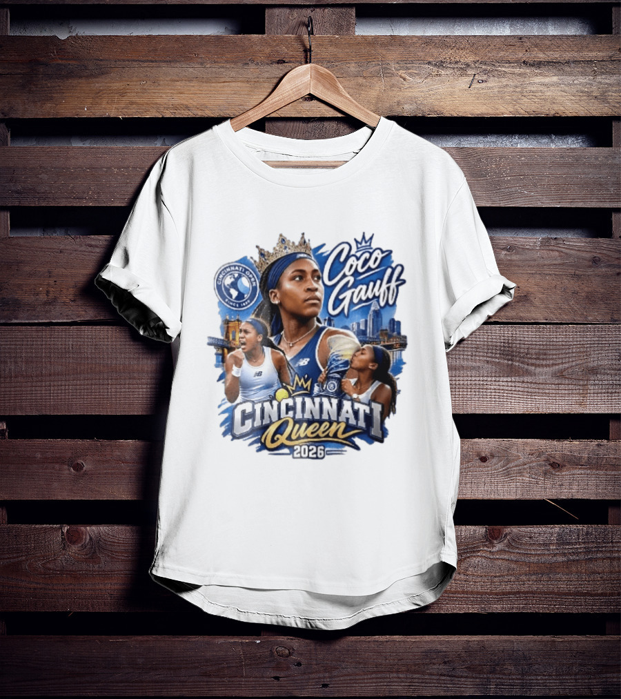 Coco Gauff Cincinnati Queen 2026 Tennis Champion Crowned Skyline T-Shirt