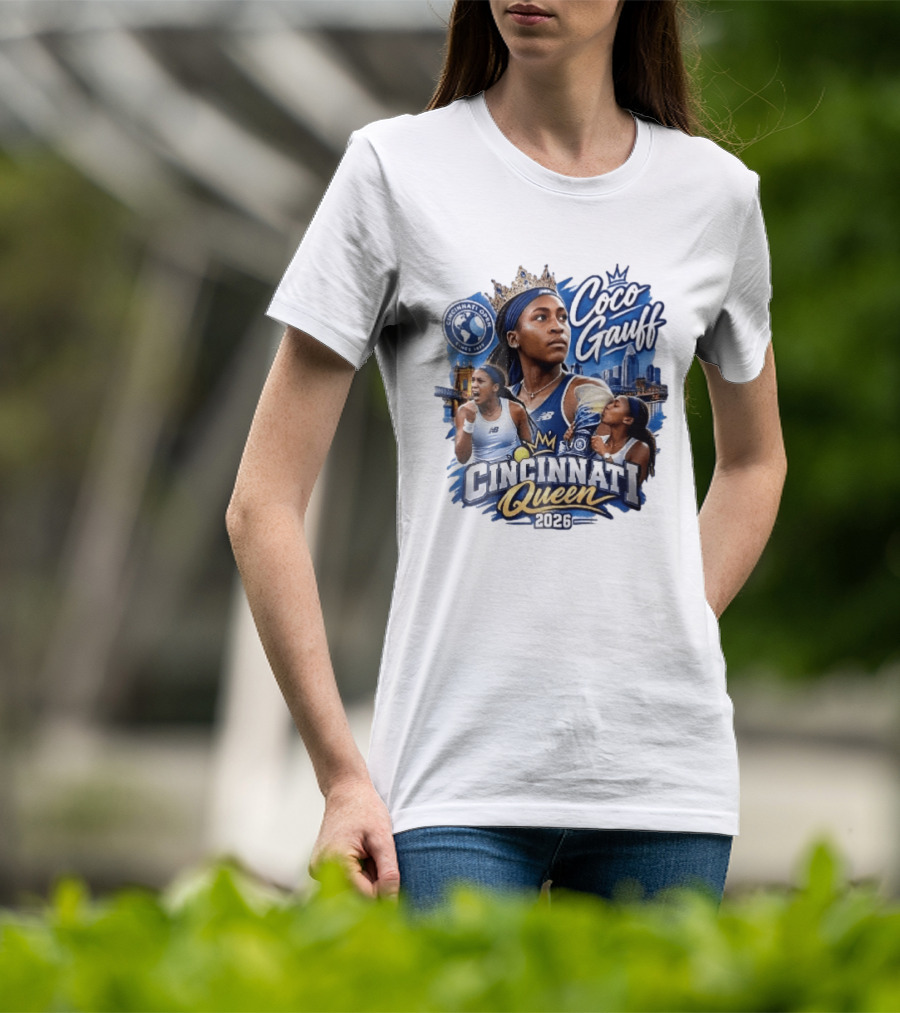 Coco Gauff Cincinnati Queen 2026 Tennis Champion Crowned Skyline T-Shirt