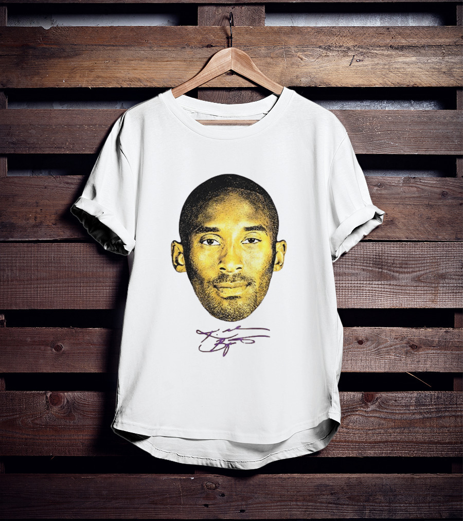 Kobe Bryant Los Angeles Lakers Basketball Legend Face Signature T-Shirt