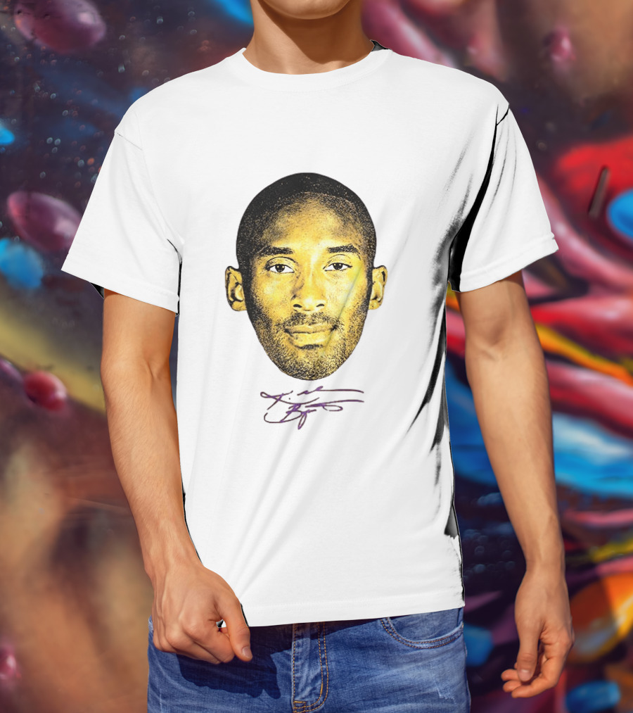 Kobe Bryant Los Angeles Lakers Basketball Legend Face Signature T-Shirt