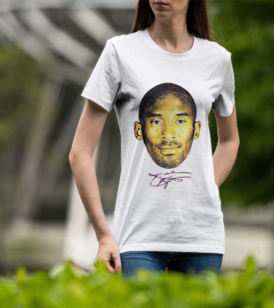 Kobe Bryant Los Angeles Lakers Basketball Legend Face Signature T-Shirt