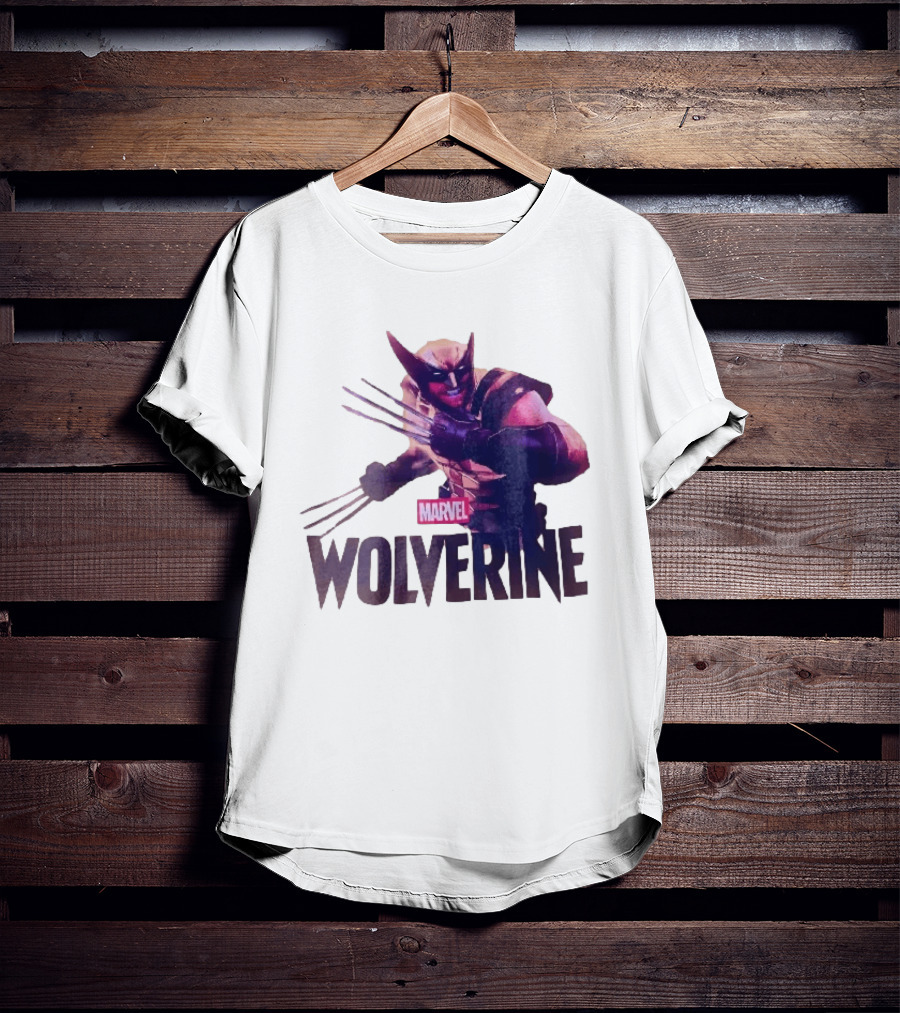 Marvel Wolverine Masked Superhero Claws Extended Purple Glow T-Shirt