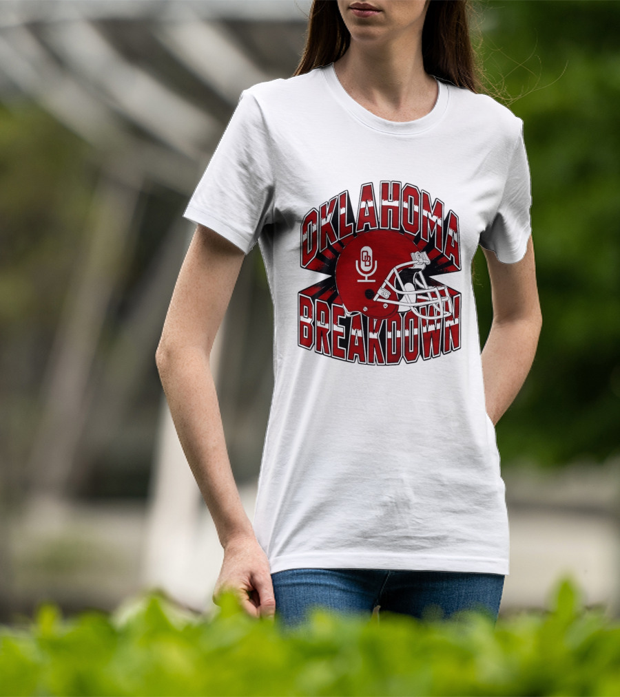 Oklahoma Breakdown Football Helmet OB Podcast T-Shirt