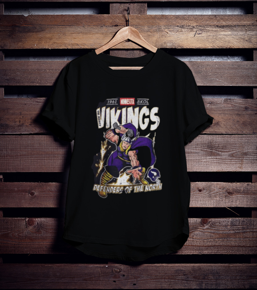 1961 Minnesota Vikings Skol The Mighty Vikings Defenders Of The North T-Shirt