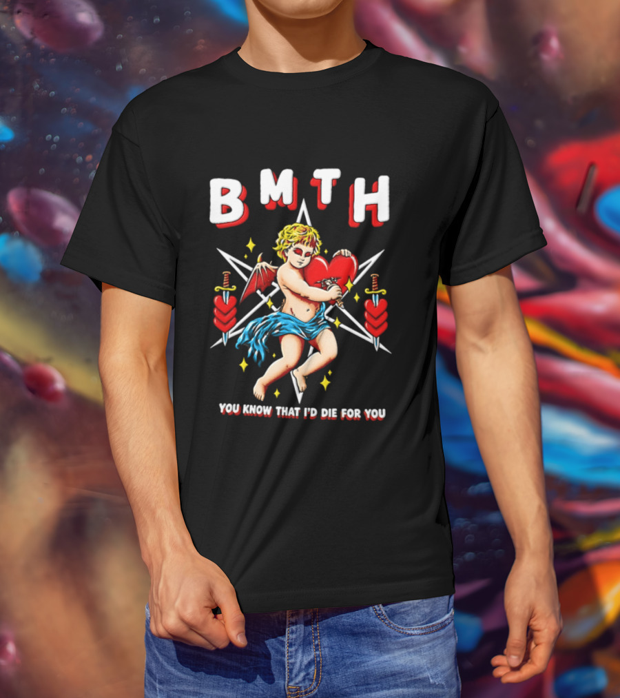 BMTH You Know That I'd Die For You Cupid Heart Wings Swords T-Shirt