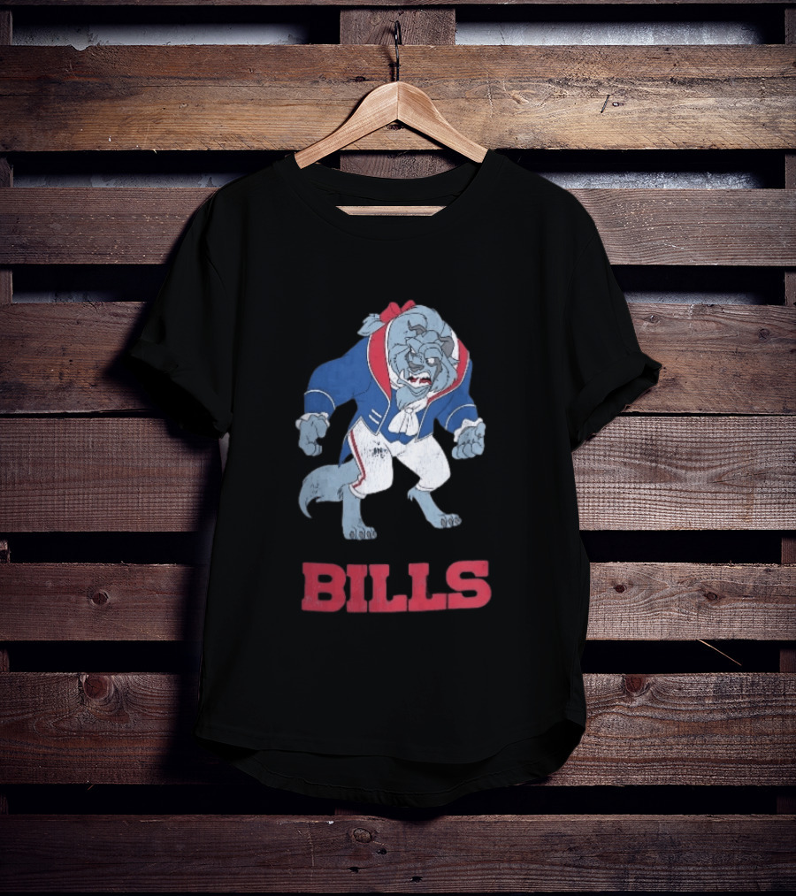 Buffalo Bills Distressed Cartoon Beast Snarling BILLS T-Shirt