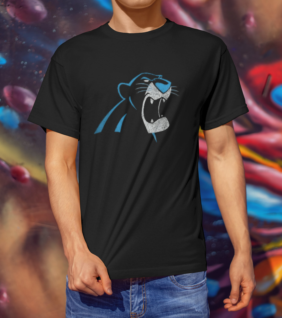 Carolina Panthers Distressed Snarling Panther NFL Team Spirit T-Shirt
