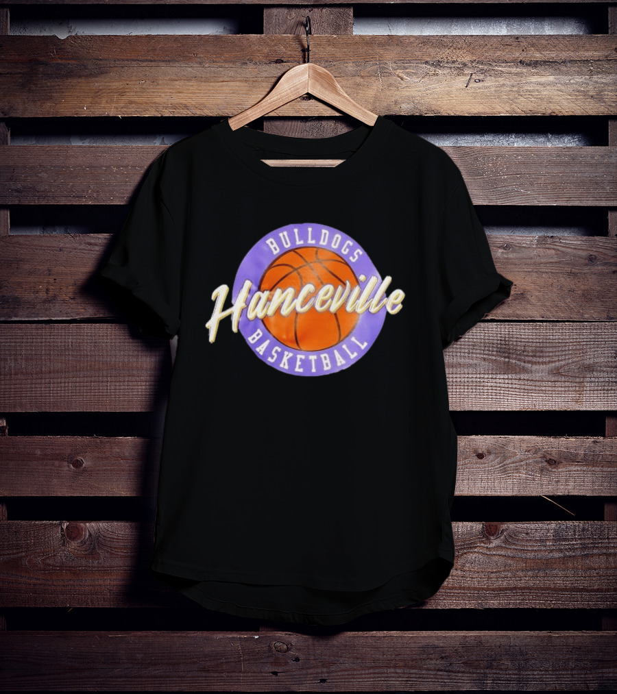 Hanceville Bulldogs Basketball Purple Circle Orange Ball T-Shirt