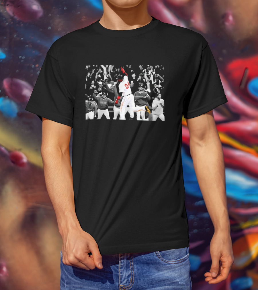 David Ortiz 34 Boston Red Sox Baseball Celebration Moments T-Shirt