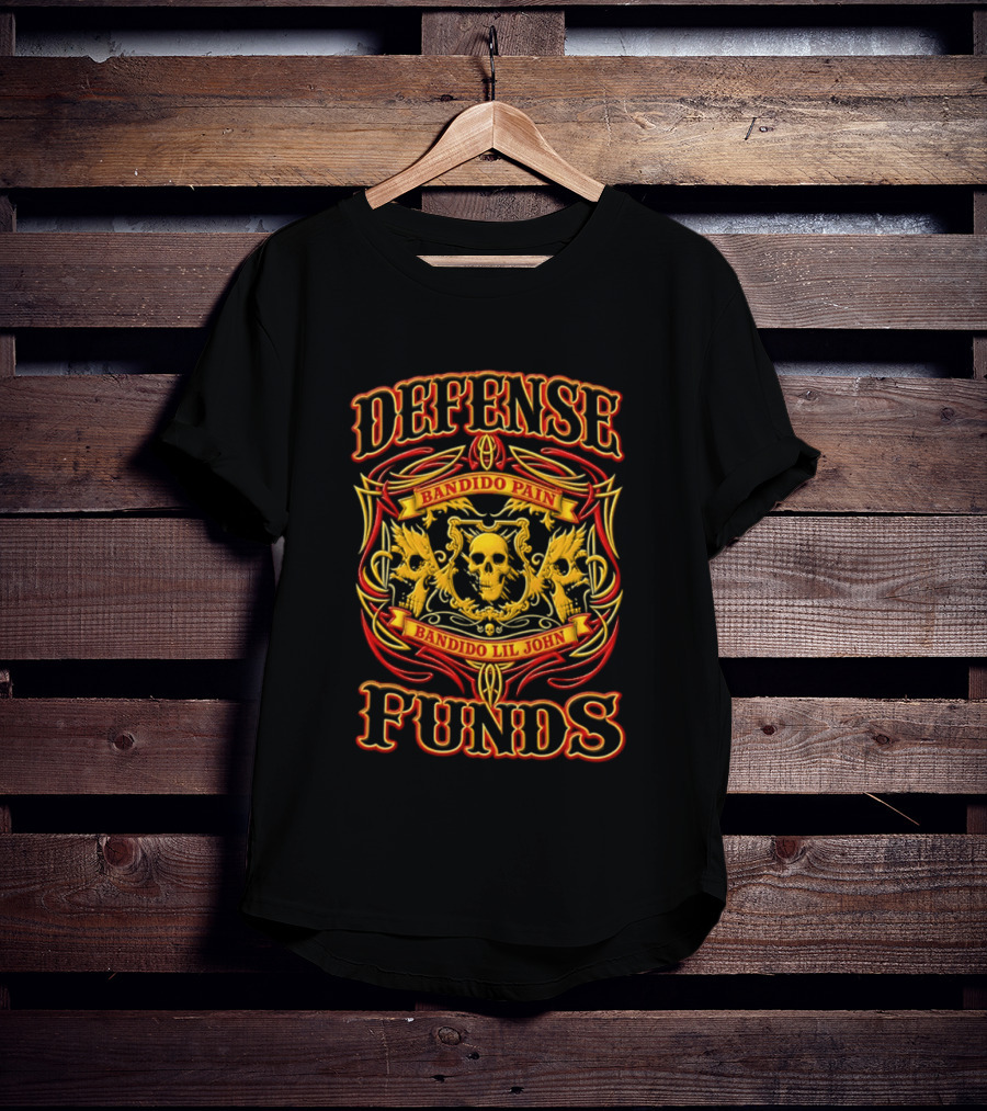 Defense Bandido Pain Bandido Lil John Funds Skull Crest T-Shirt
