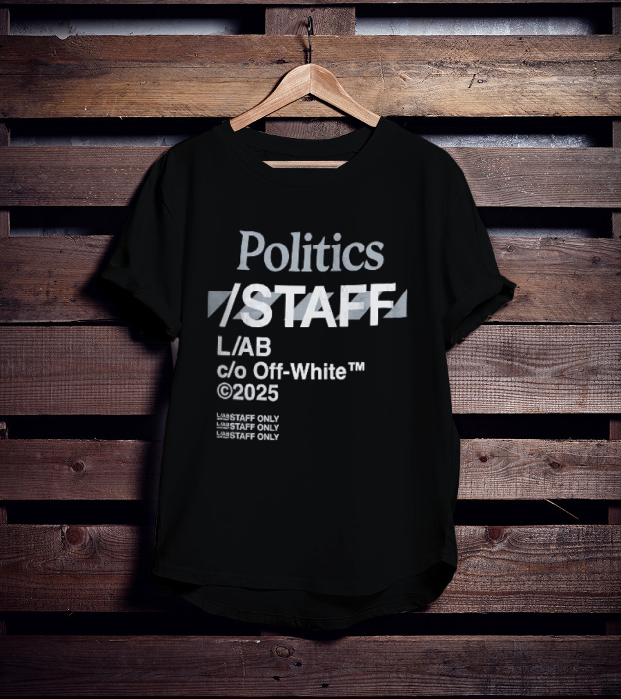 Politics Staff L Ab C O Off White 2025 Diagonal Stripes Only T-Shirt
