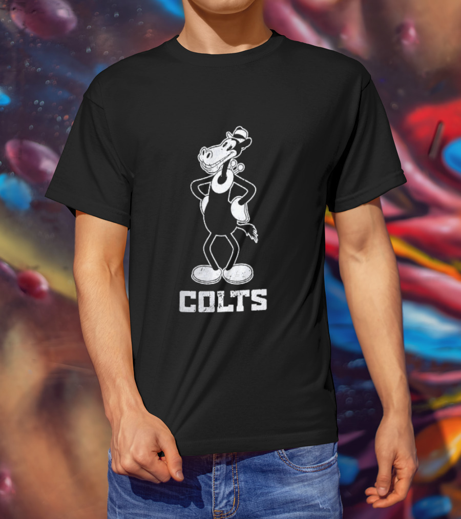Indianapolis Colts Cartoon Horse With Hat T-Shirt