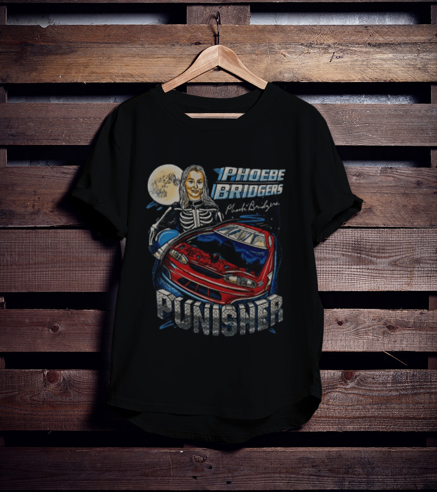 Phoebe Bridgers Punisher Skeleton Racer Art Car Moon T-Shirt