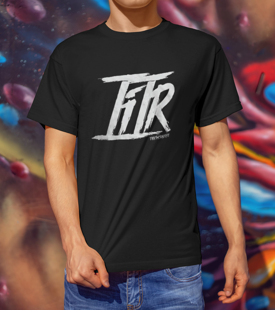 FTR This Is The Way White Brush Stroke Monogram Black T-Shirt