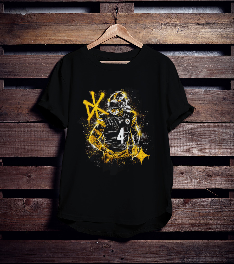 Pittsburgh Steelers Number 4 Player Graffiti T-Shirt