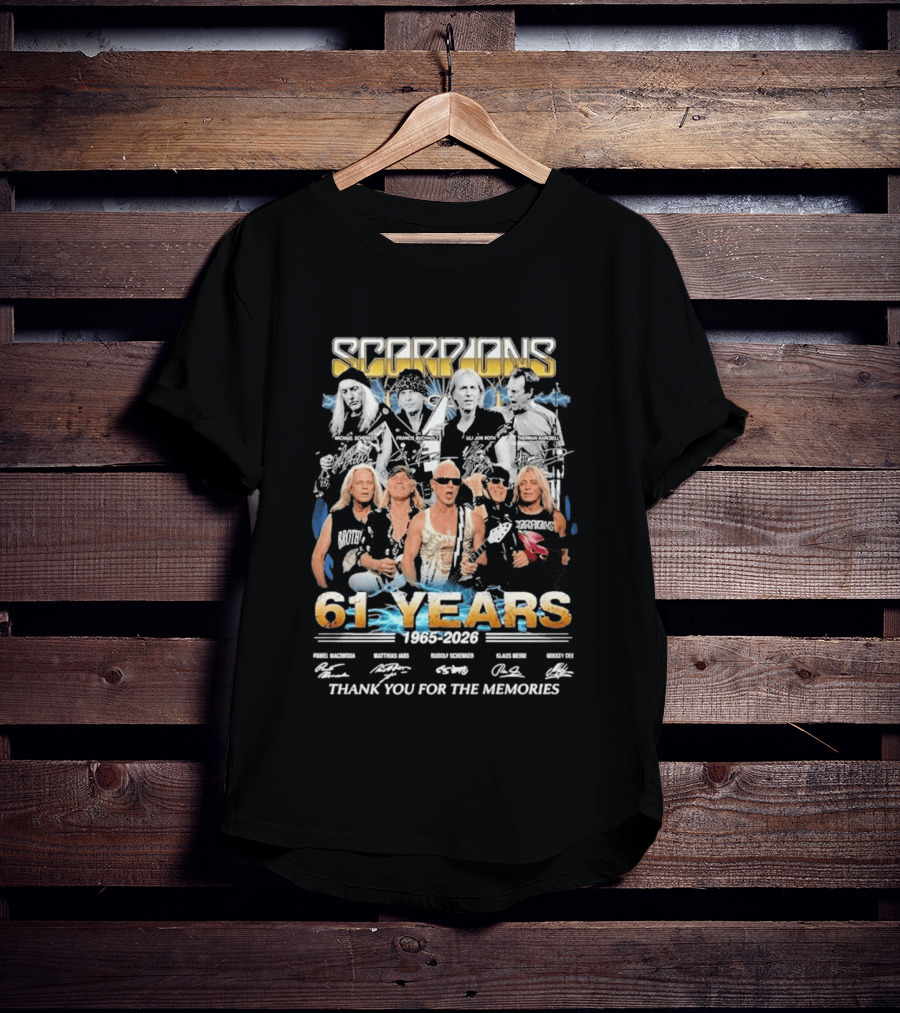 Scorpions Band 61 Years 1965 2026 Thank You For The Memories T-Shirt