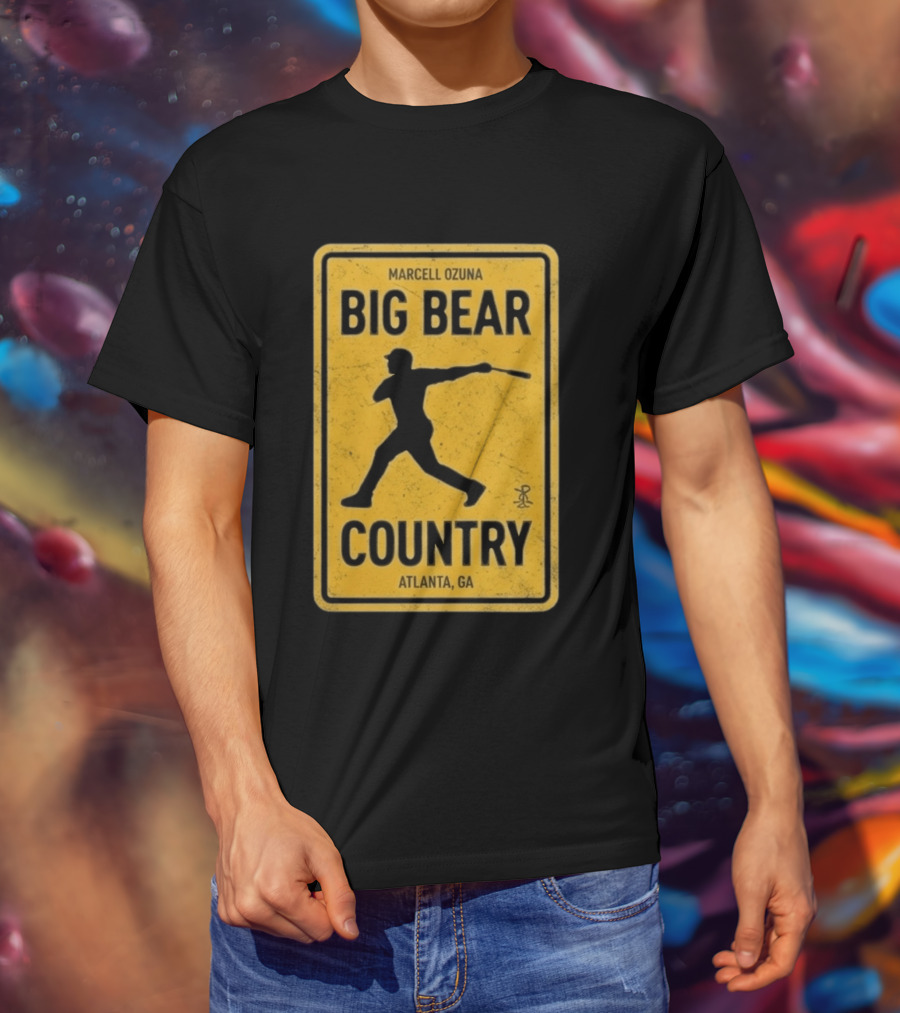 Marcell Ozuna Big Bear Country Atlanta GA Retro Baseball T-Shirt