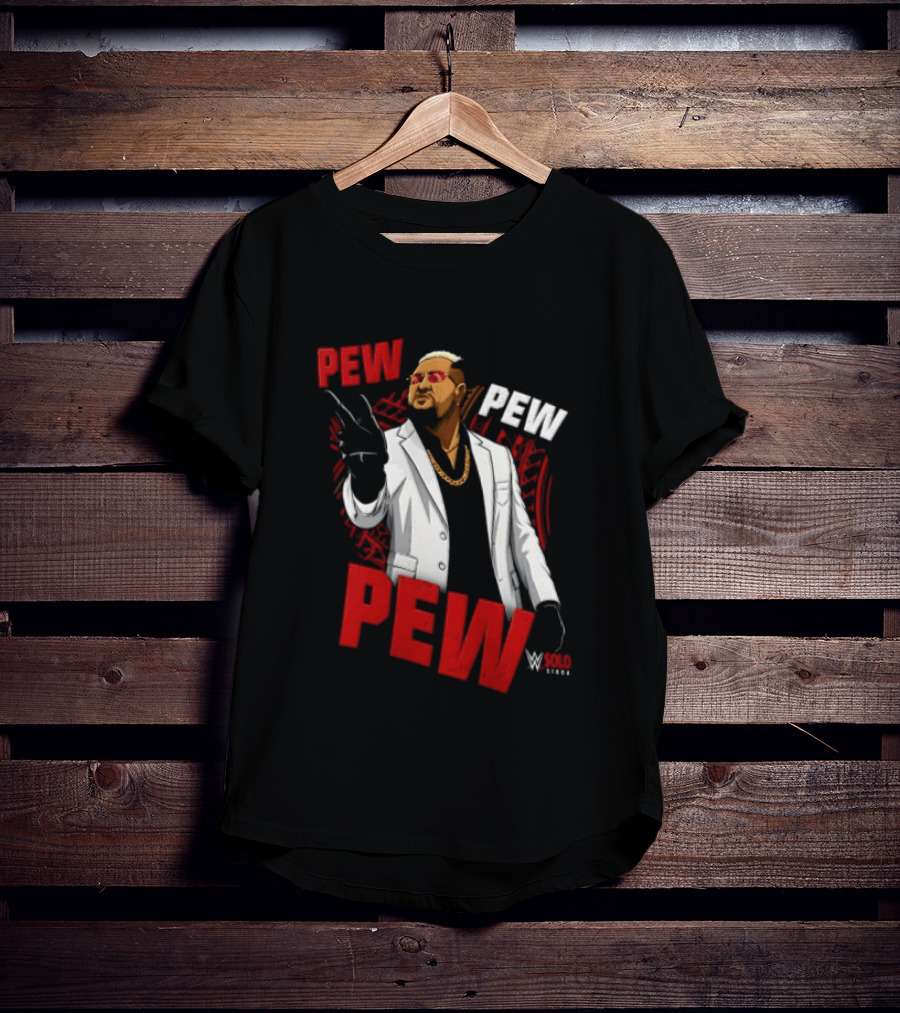 Solo Sikoa Pew Pew WWE Finger Guns White Suit Red Glasses T-Shirt