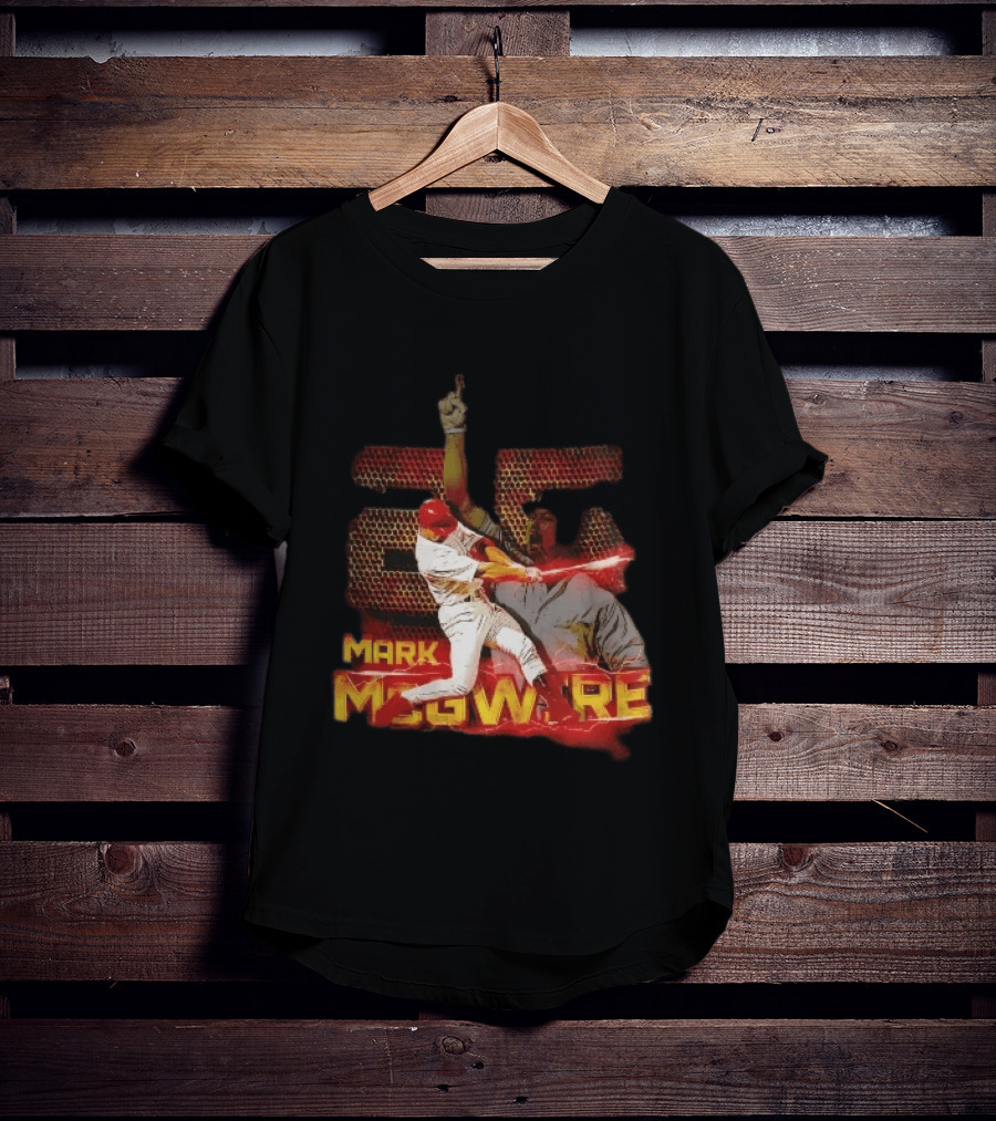 Mark McGwire Baseball Dynamic Red Lightning Swing T-Shirt