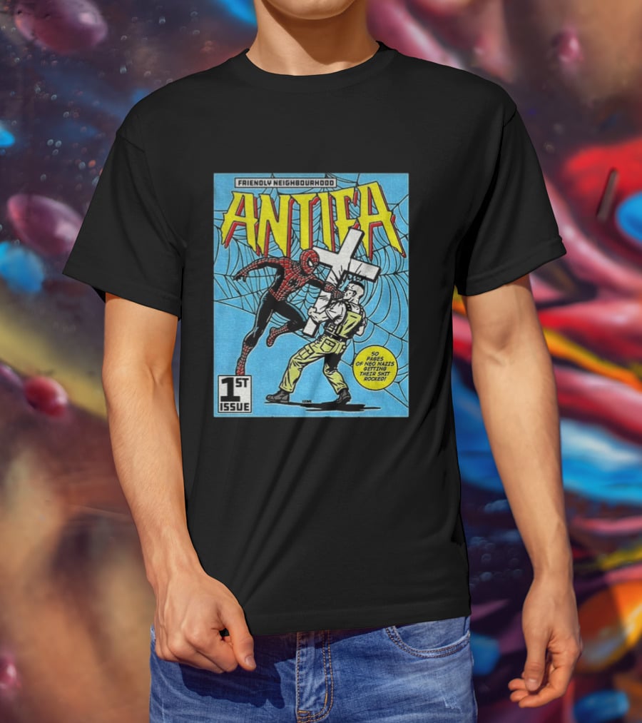 Friendly Neighbourhood Antifa Spider Man Punch 1st Issue T-Shirt