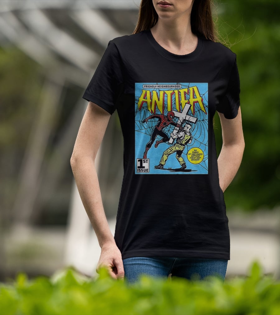 Friendly Neighbourhood Antifa Spider Man Punch 1st Issue T-Shirt