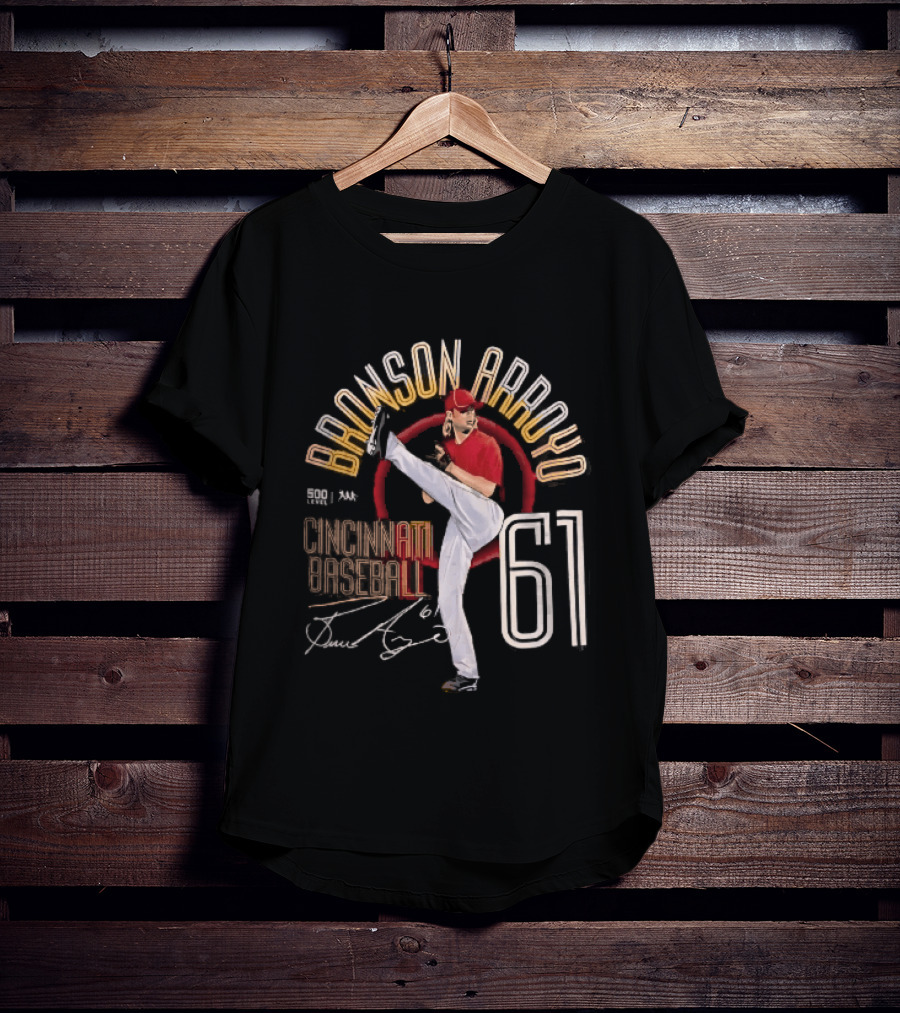 Cincinnati Baseball Bronson Arroyo 61 High Leg Kick T-Shirt