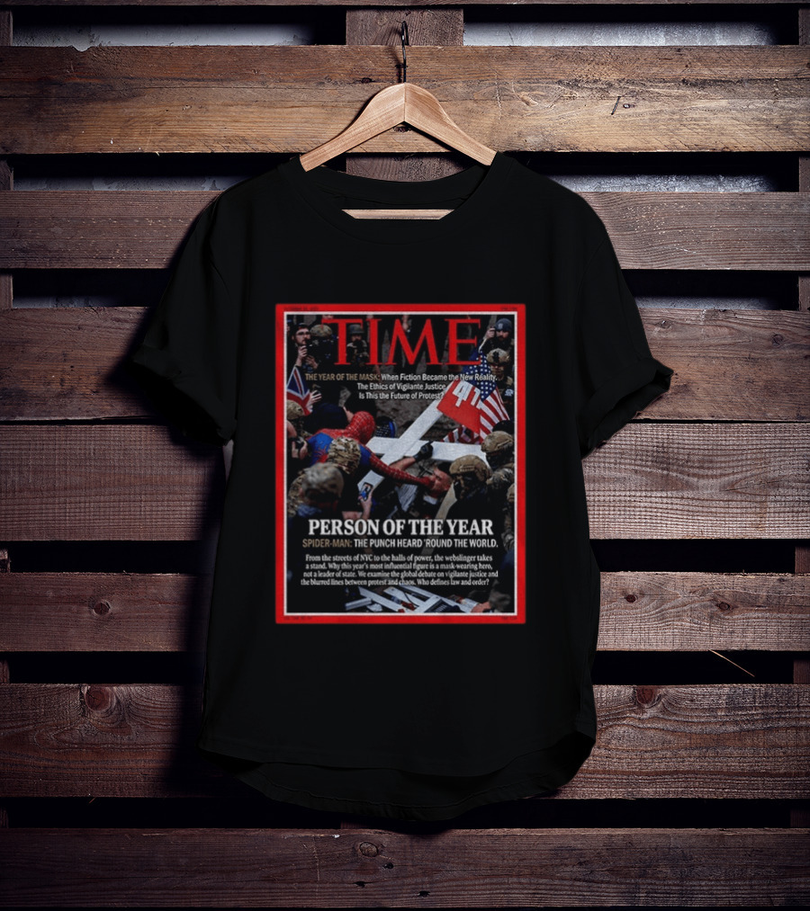 TIME Spider Man Person Of The Year Punch Heard Round The World Cover T-Shirt