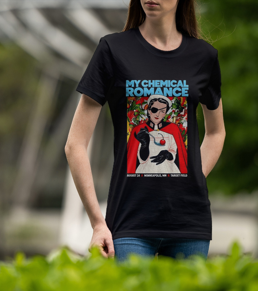 My Chemical Romance Nurse Eye Patch Cherry August 24 Minneapolis Target Field T-Shirt