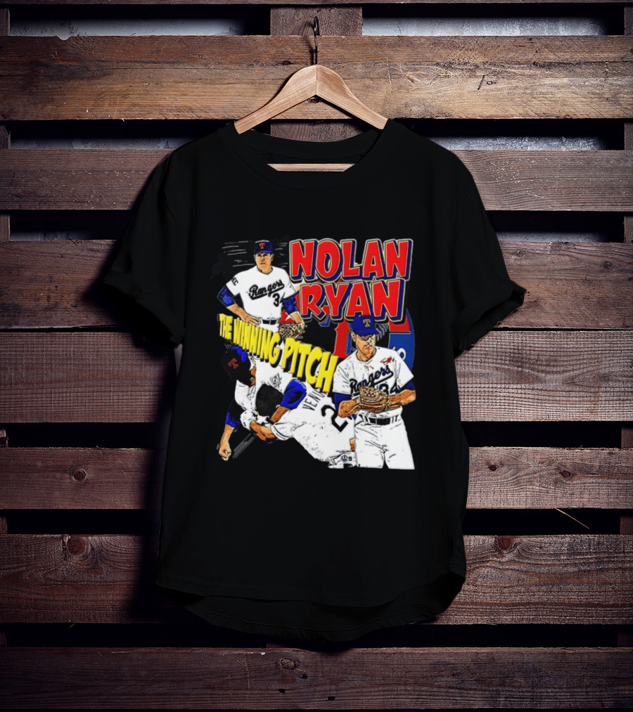 Nolan Ryan Texas Rangers The Winning Pitch Classic Baseball 34 T-Shirt