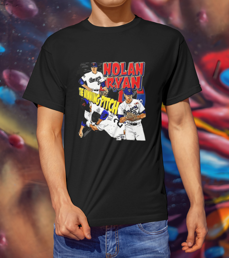 Nolan Ryan Texas Rangers The Winning Pitch Classic Baseball 34 T-Shirt