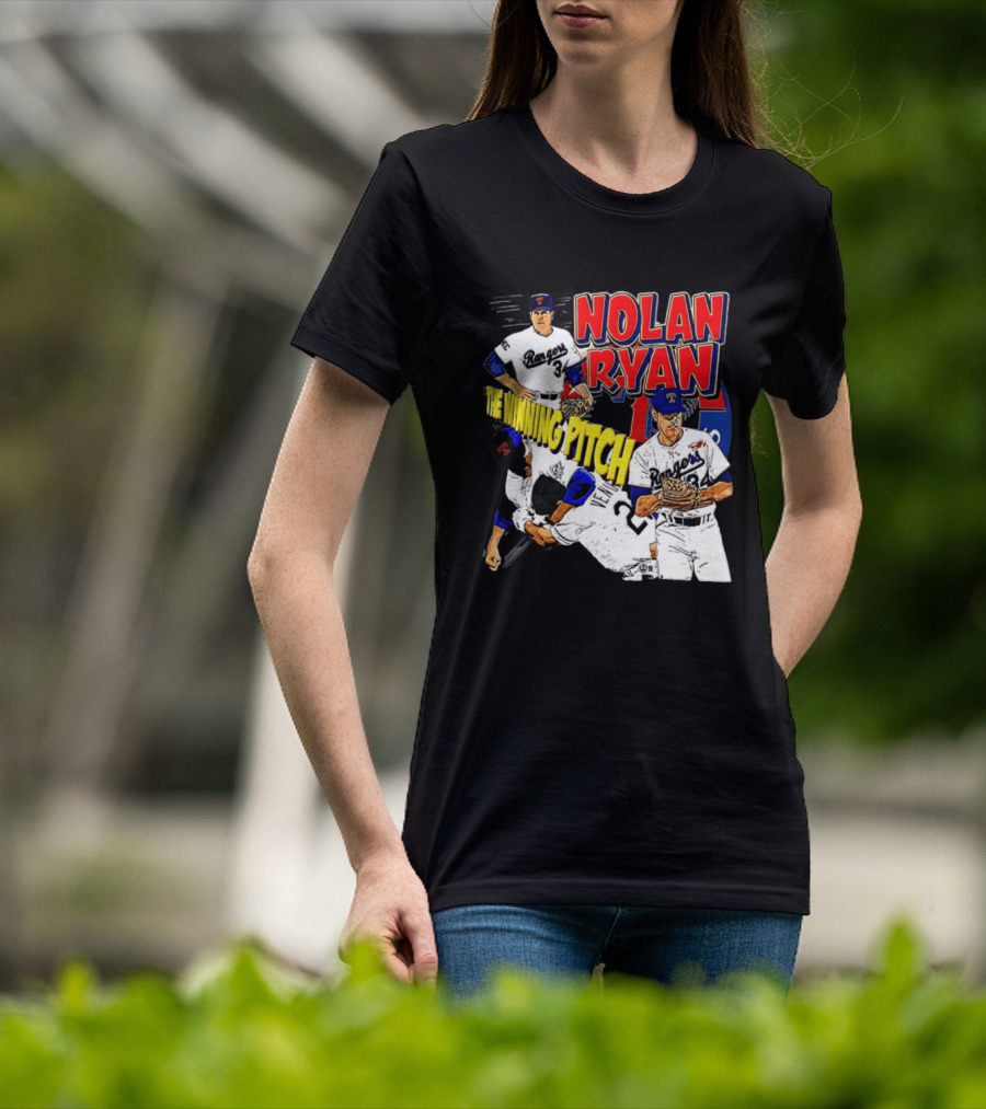 Nolan Ryan Texas Rangers The Winning Pitch Classic Baseball 34 T-Shirt