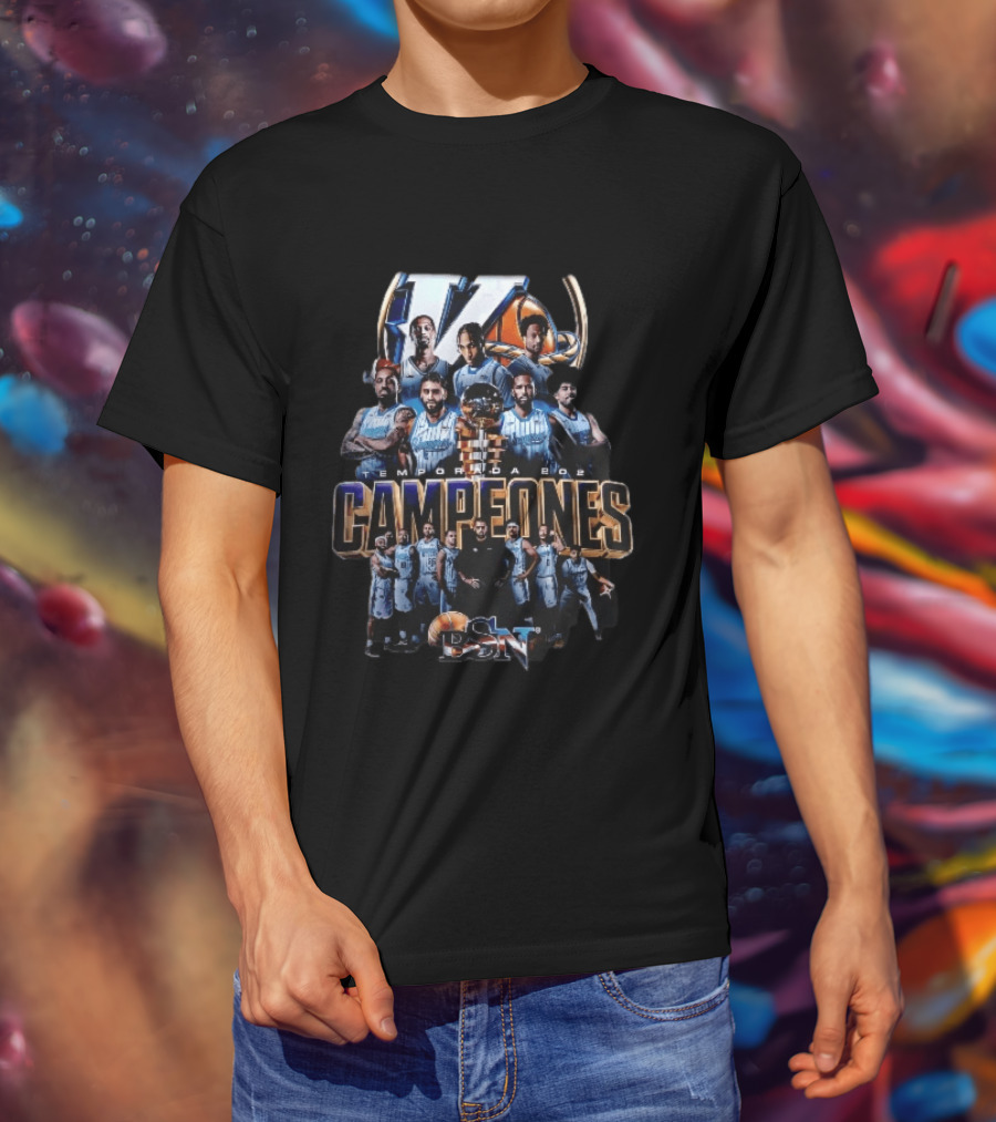 Vaqueros De Bayamon Temporada 2022 Campeones BSN Basketball Team Trophy Collage T-Shirt