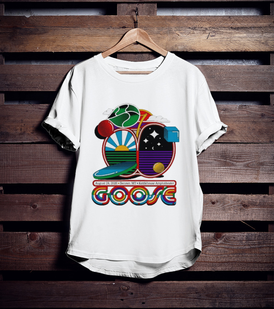 Goose Band Concert Kettlehouse Amphitheater Bonner MT August 24 2026 T-Shirt