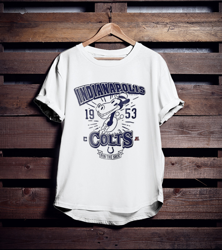 Indianapolis Colts 1953 Cartoon Horse For The Shoe T-Shirt