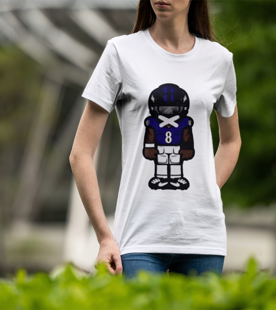 Lamar Jackson Baltimore Ravens Chibi Football 2026 Ravens Jersey Number 8 T-Shirt
