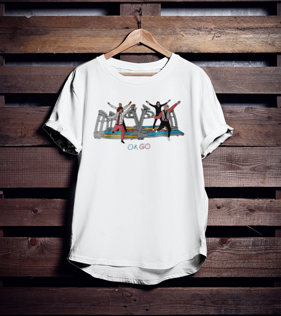 Ok Go Band Members Dancing On Treadmills Cartoon T-Shirt